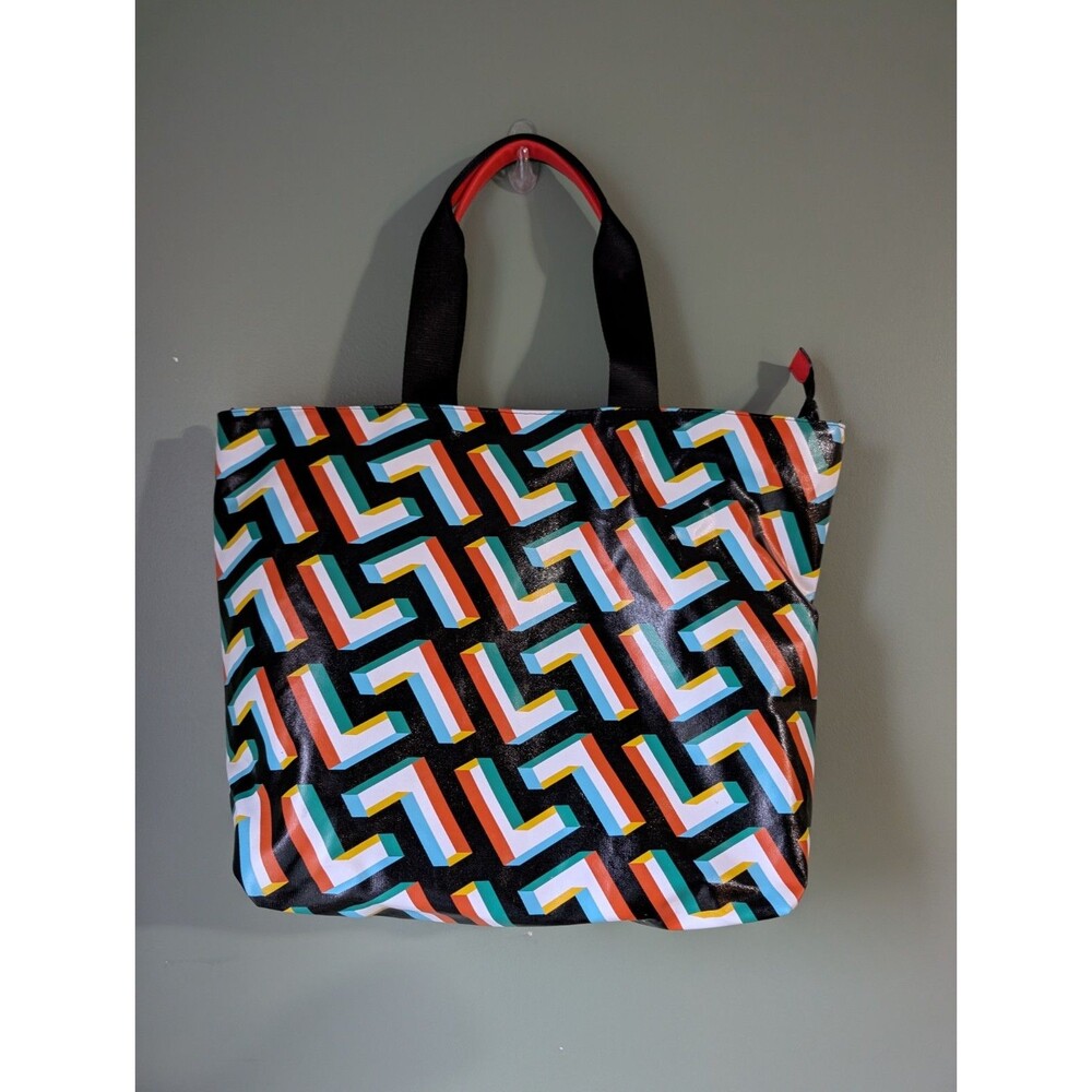 Karl Lagerfeld Paris Geometric Multicolor Tote Bag Purse Excellent Condition